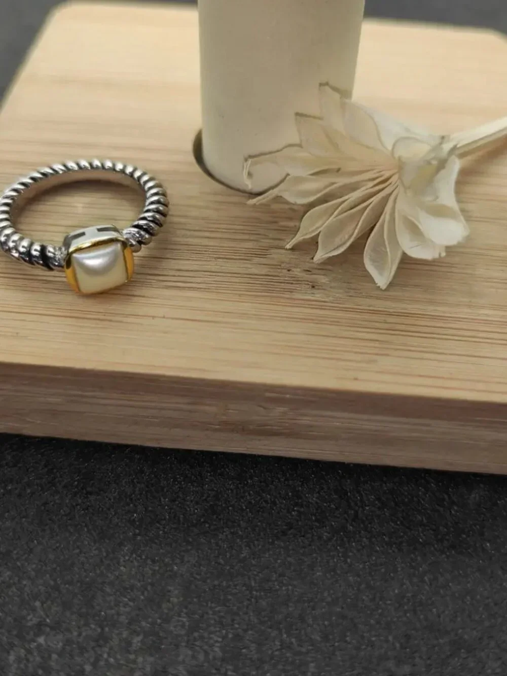 David Yurman Fat Square Pearl Ring